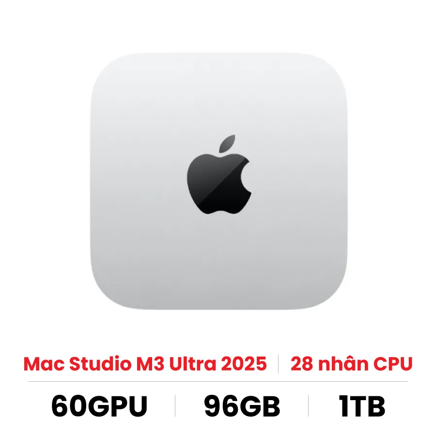 Mac Studio M3 Ultra 2025 28CPU / 60GPU / 96GB / 1TB - Chính hãng