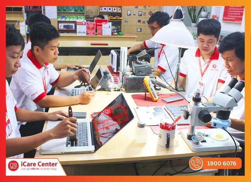 Không gian sửa chữa tiêu chuẩn tại iCare Center TP.HCM
