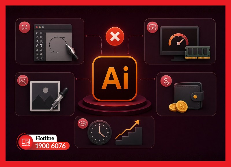 Nhược điểm Adobe Illustrator