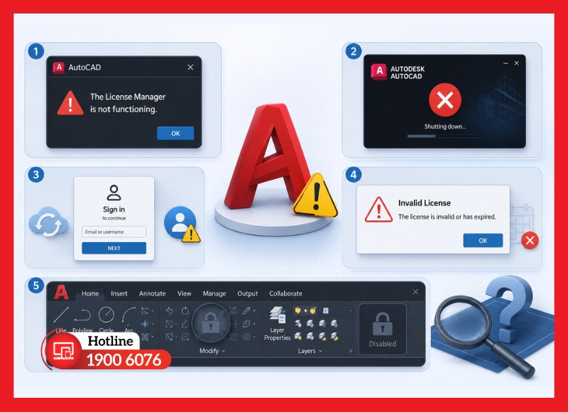 Dấu hiệu nhận biết AutoCAD bị lỗi bản quyền