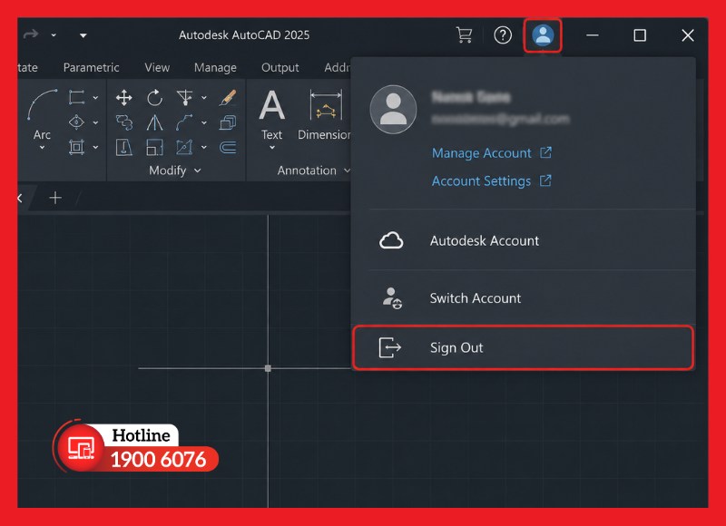 Đăng xuất tài khoản Autodesk