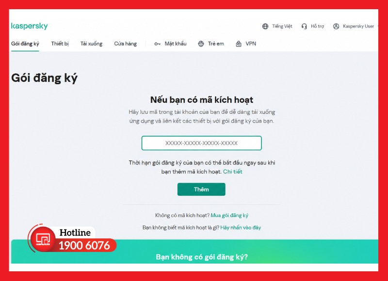 Mua Kaspersky Plus và thêm Activation Code vào My Kaspersky