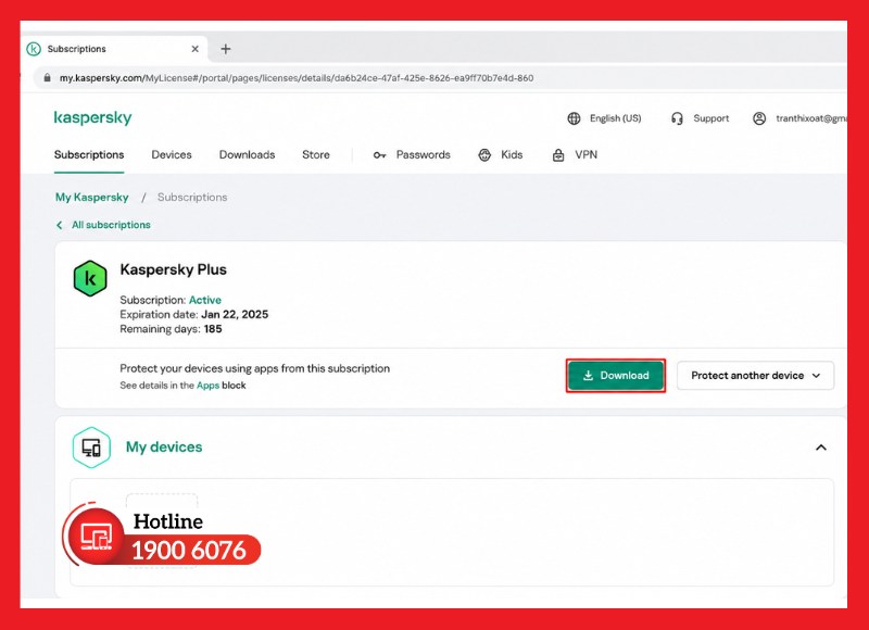 Tải bộ cài Kaspersky Plus từ My Kaspersky