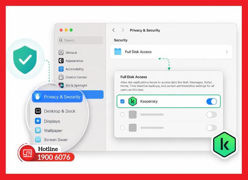 Không cấp được Full Disk Access