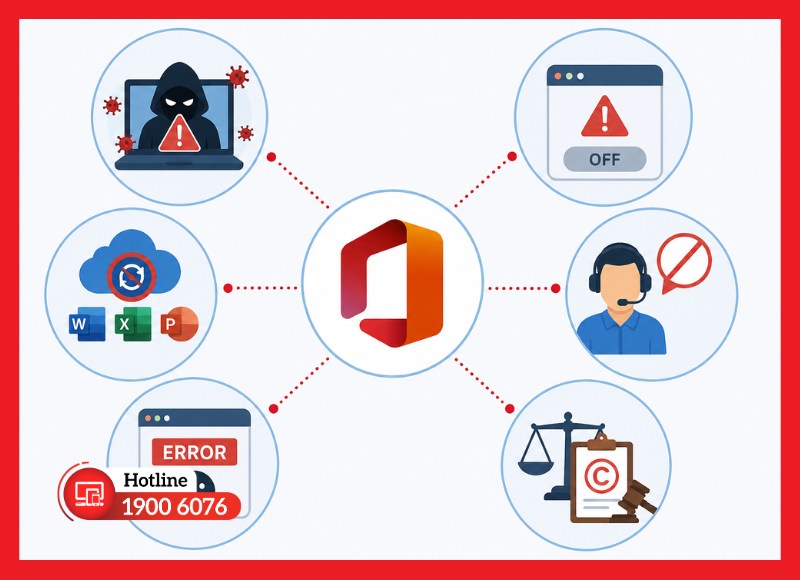 Rủi ro khi sử dụng Microsoft Office không bản quyền