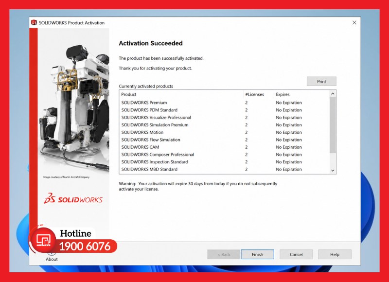 Hoàn tất kích hoạt và bắt đầu sử dụng SOLIDWORKS bản quyền