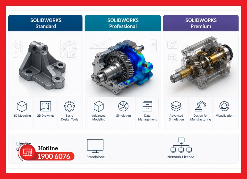 Xác định phiên bản SOLIDWORKS phù hợp với nhu cầu sử dụng