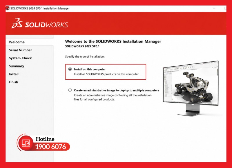Khởi chạy SOLIDWORKS Installation Manager để bắt đầu cài đặt