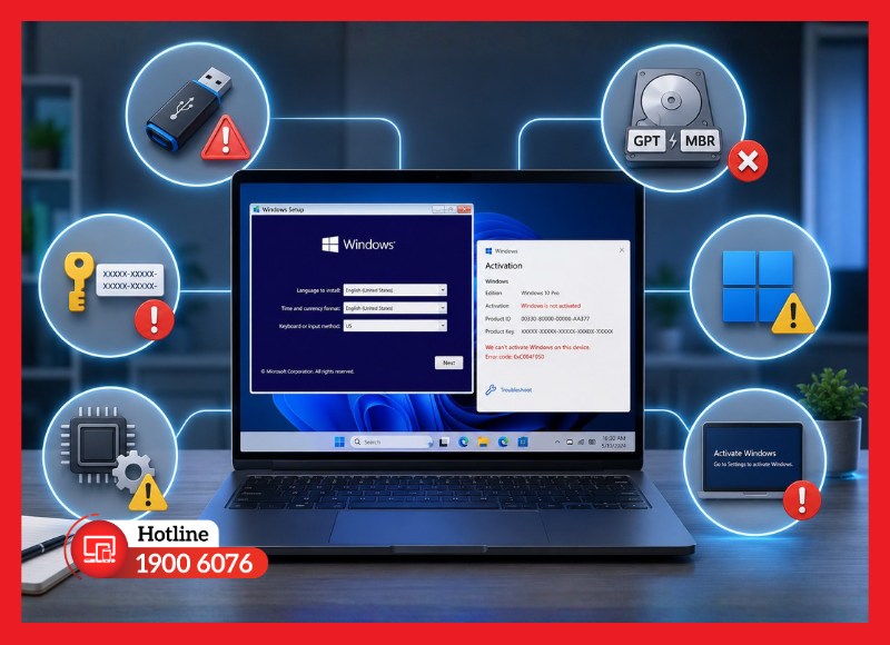 Những lỗi thường gặp khi cài Win bản quyền và cách xử lý