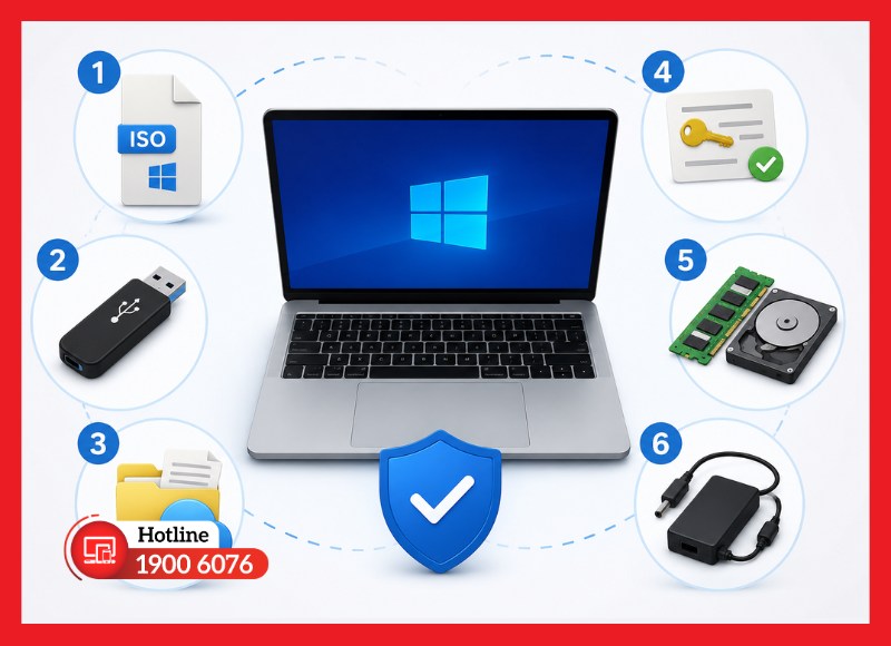 Những điều cần chuẩn bị trước khi cài Win bản quyền
