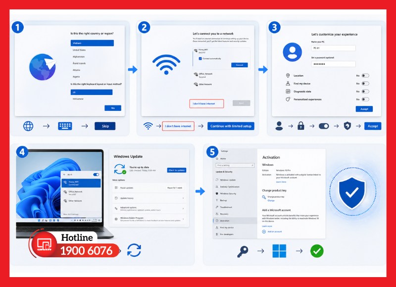Hoàn tất thiết lập hệ thống sau khi cài đặt