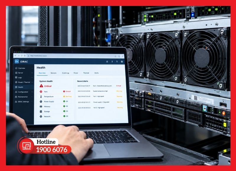 Kiểm tra quạt và cảnh báo phần cứng trên iDRAC