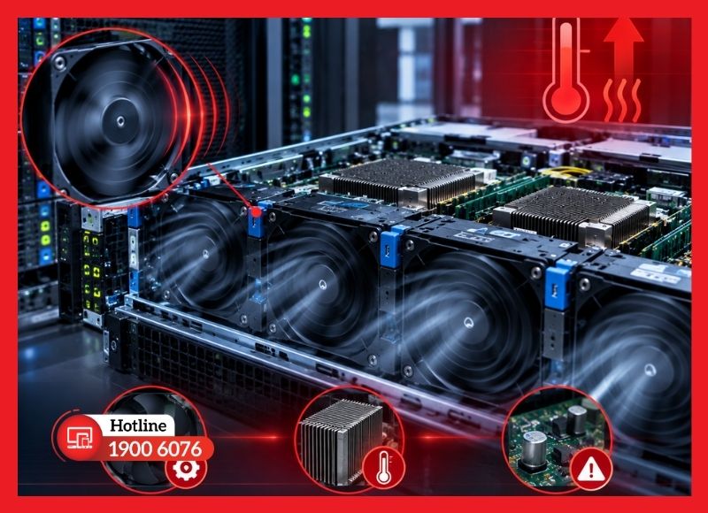 Quạt chạy tối đa kéo dài có thể ảnh hưởng đến độ bền phần cứng server