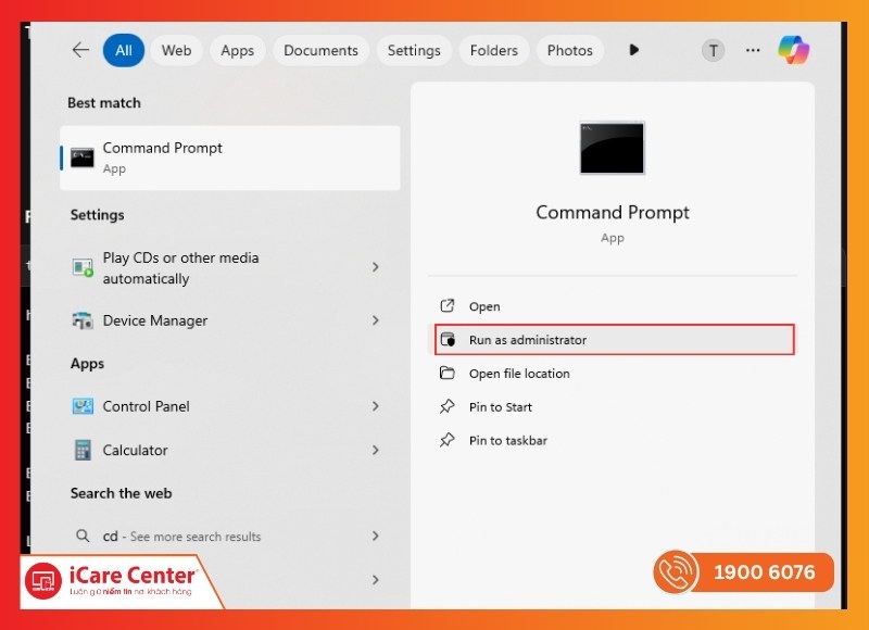 Sử dụng Command Prompt để khôi phục dữ liệu camera hành trình