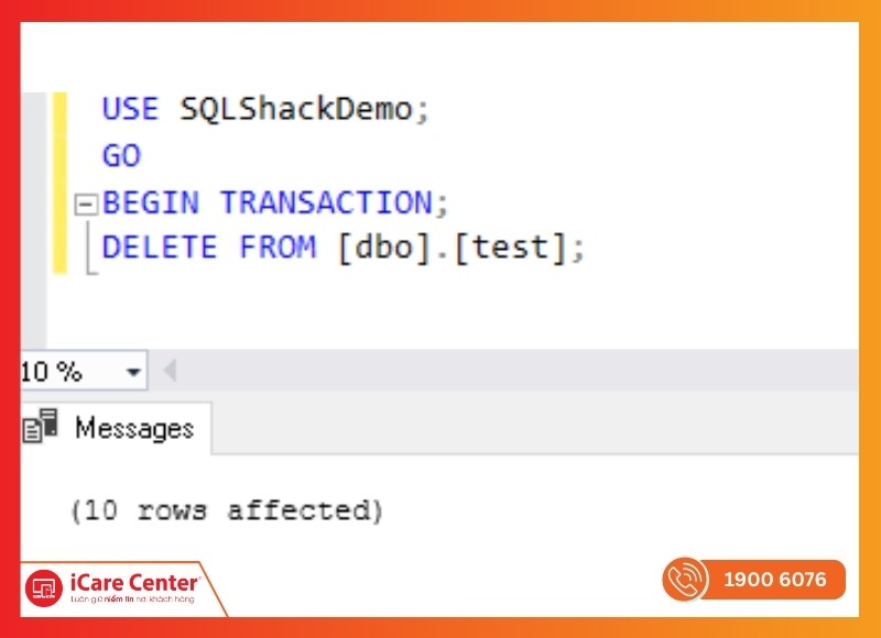 Khôi phục dữ liệu đã xóa trong SQL-iCare Center #1