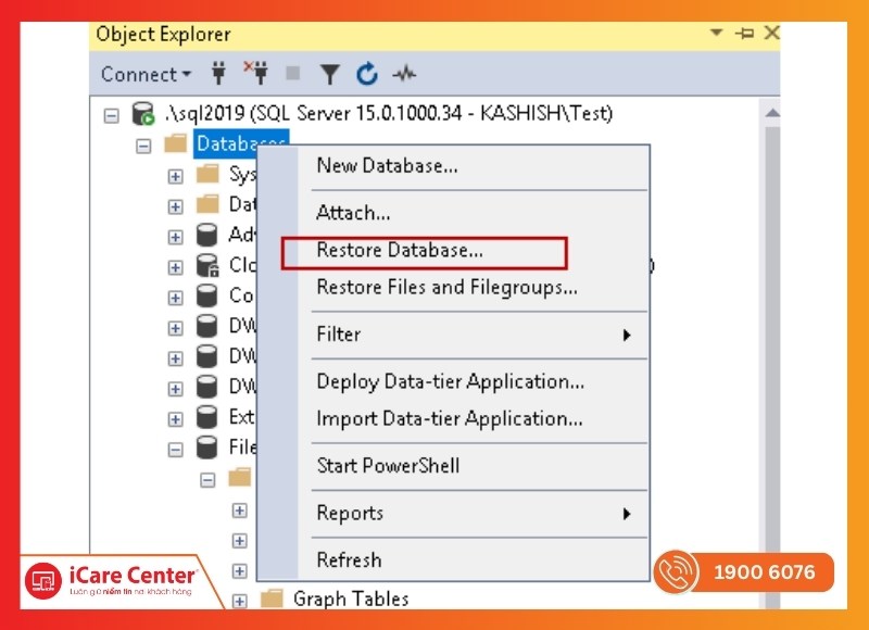 Khôi phục dữ liệu đã xóa trong SQL-iCare Center #3
