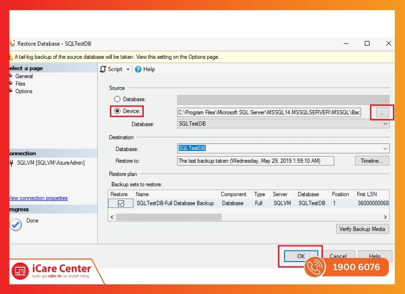 Khôi phục dữ liệu đã xóa trong SQL-iCare Center #6