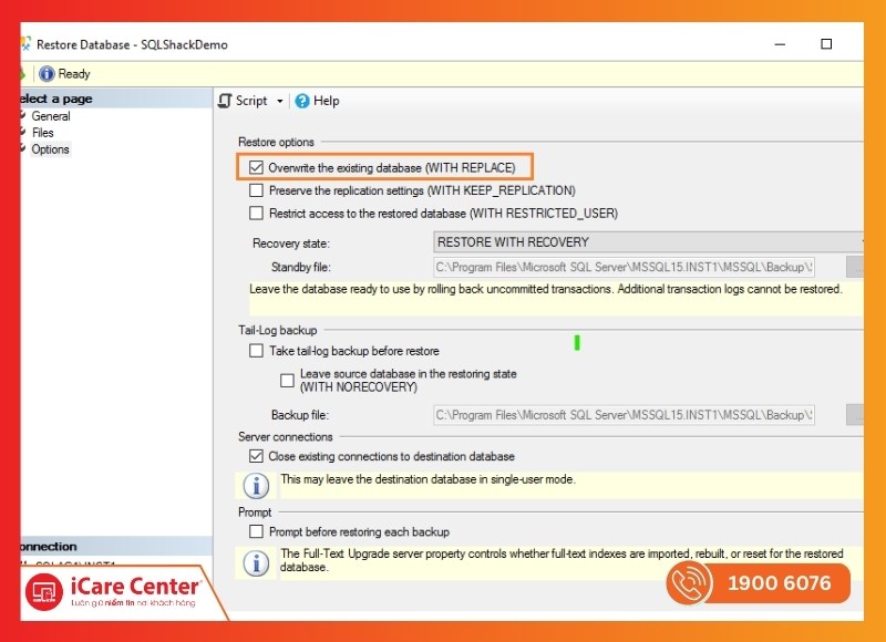 Khôi phục dữ liệu đã xóa trong SQL-iCare Center #7