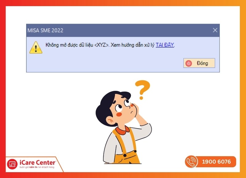 Không mở được dữ liệu kế toán trên MISA-iCare Center #1
