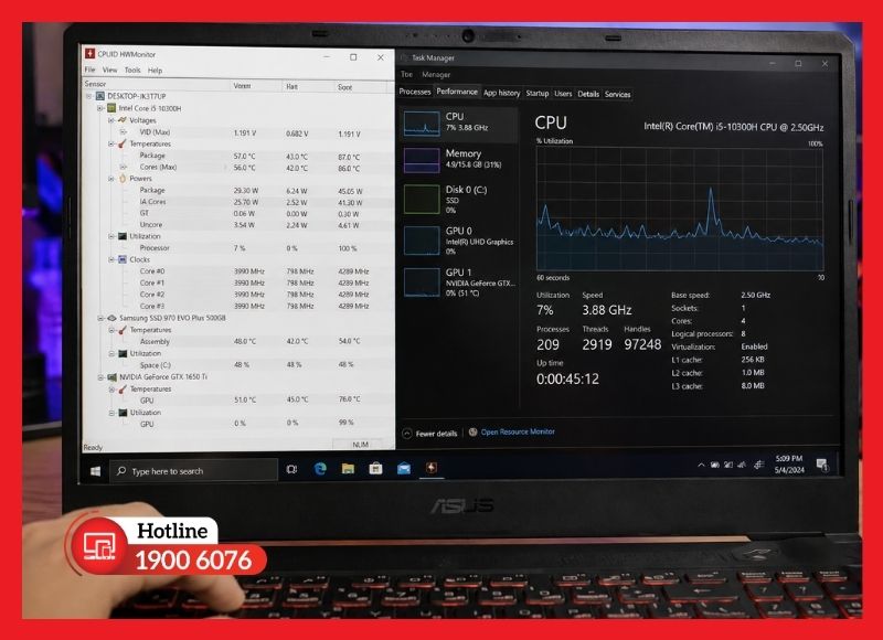 Kiểm tra nhiệt độ CPU và hệ thống tản nhiệt