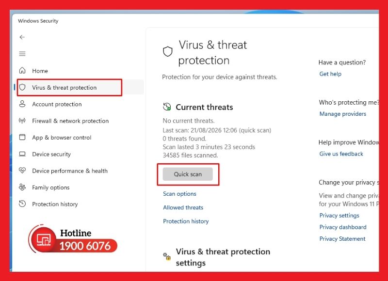 Kiểm tra virus và phần mềm độc hại