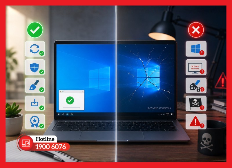 Dấu hiệu nhận biết máy tính đang dùng Windows bản quyền hoặc Windows crack
