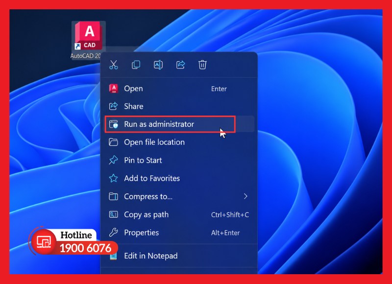 Chạy Autodesk bằng quyền Administrator