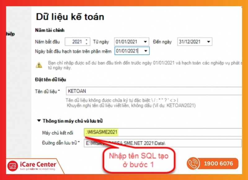 Lỗi không kết nối được với máy chủ SQL MISA-iCare Center #10