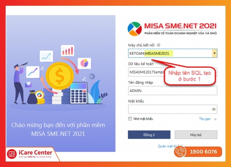 Lỗi không kết nối được với máy chủ SQL MISA-iCare Center #11