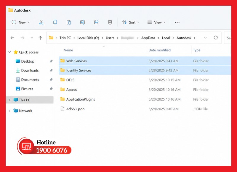 Tìm thư mục lưu dữ liệu đăng nhập Autodesk