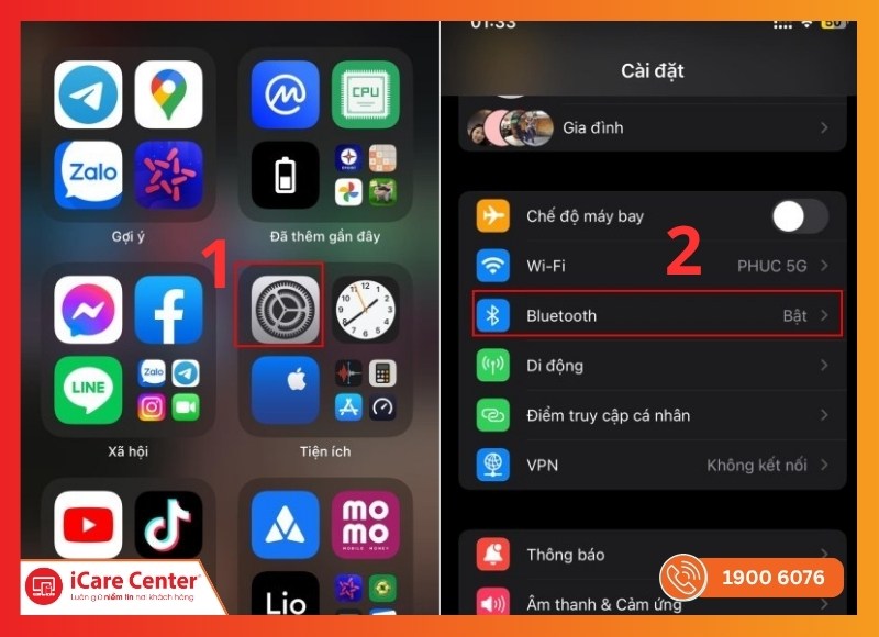 Reset AirPods về mặc định giúp khắc phục tình trạng mic AirPods bị nhỏ