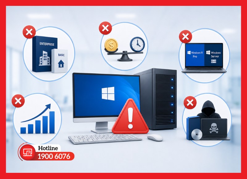 Những sai lầm thường gặp khi mua bản quyền Windows cho doanh nghiệp