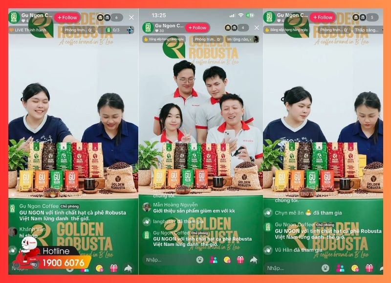 Hoàn thiện không gian livestream cho Golden Robusta