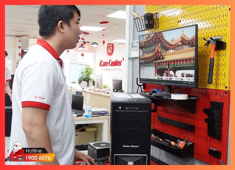 Tình trạng khi kỹ thuật viên iCare Center tiếp nhận máy