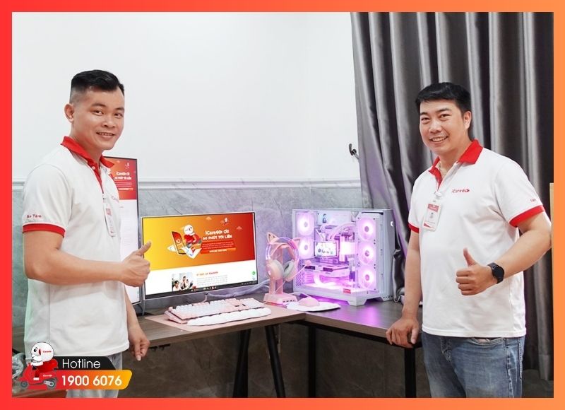 Bàn giao PC “trăm củ” và setup góc máy trắng hồng tại phường Gia Định