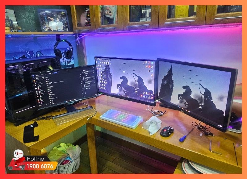 Hình ảnh trước khi setup góc máy tính