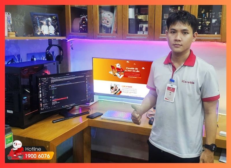 Hoàn thiện góc máy, đi dây gọn gàng cùng iCare60