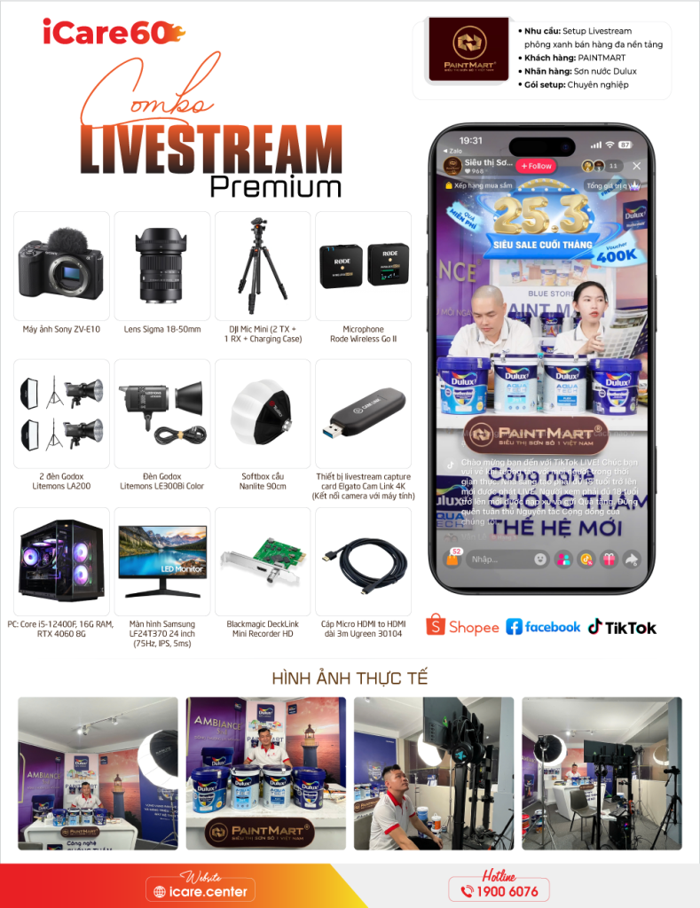 Tối ưu hệ thống livestream sản phẩm nước sơn - Hình ảnh đẹp, ánh sáng chuẩn
