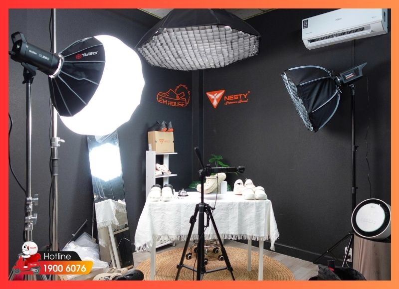 Hình ảnh case setup livestream hoàn thiện