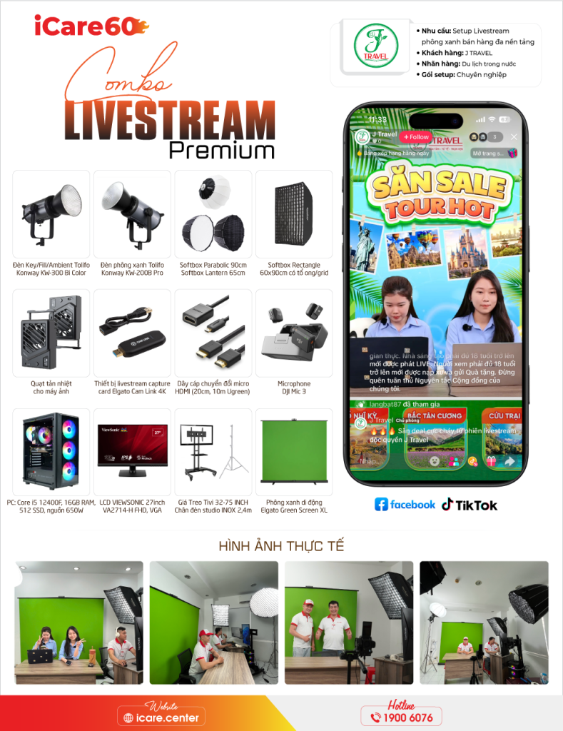 iCare60 setup phòng live chuẩn studio cho khách hàng