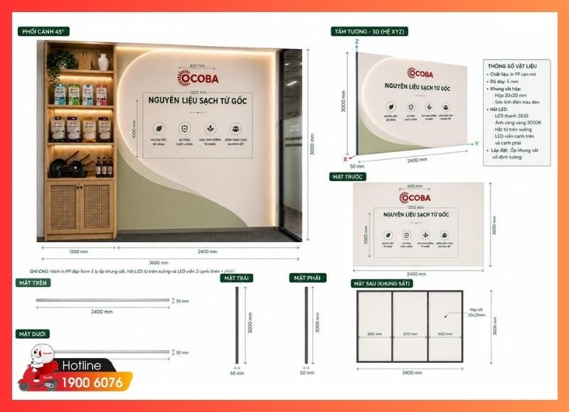 Concept định hướng không gian studio livestream OCOBA trước khi triển khai