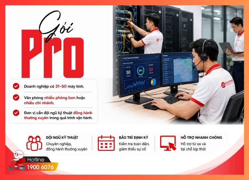 Gói dịch vụ bảo trì máy tính Pro