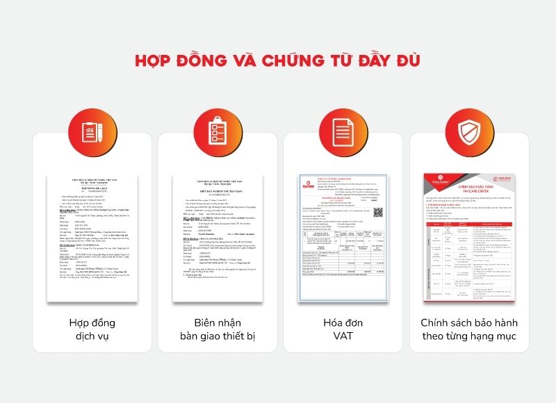 Hỗ trợ đầy đủ hợp đồng, VAT và chứng từ cho doanh nghiệp