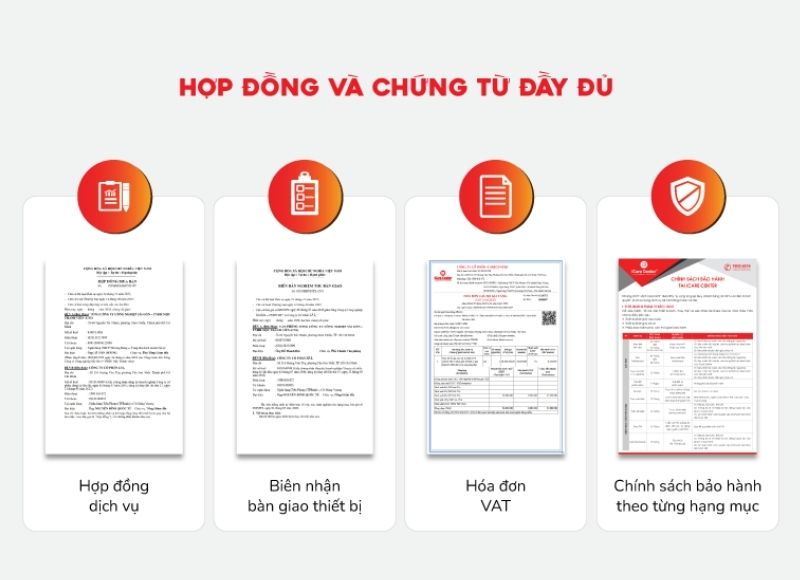 Hợp đồng và chứng từ rõ ràng cho từng hạng mục