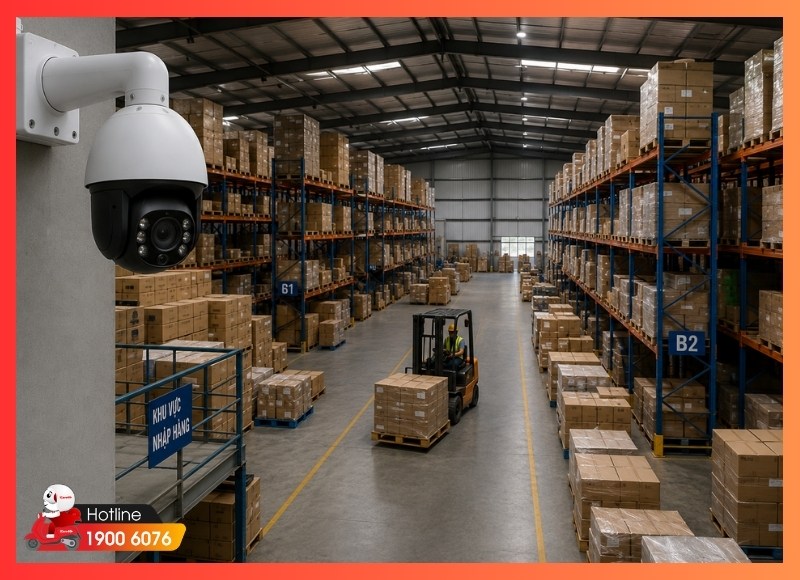 Lắp camera Phường Bảy Hiền cho kho nguyên phụ liệu và kho hàng thành phẩm