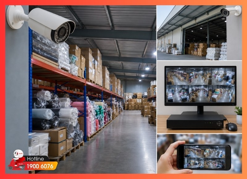 Lắp đặt camera tại Phường Bình Tân cho kho hàng và điểm tập kết phụ liệu may mặc