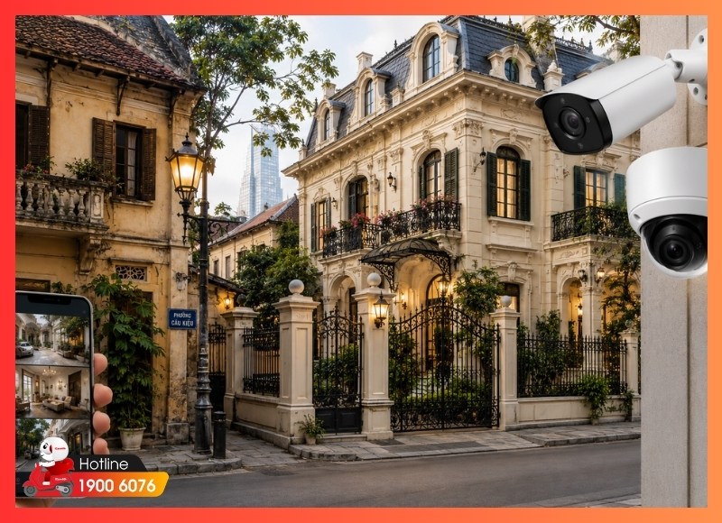 Lắp camera giá rẻ Phường Cầu Kiệu cho nhà phố cổ và biệt thự phong cách Pháp