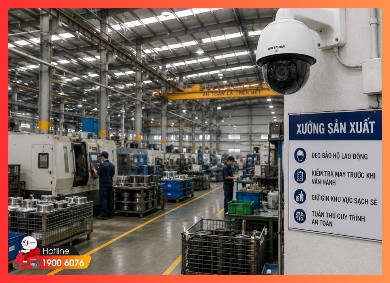 Lắp đặt camera giám sát Phường Cát Lái cho xưởng sản xuất và cơ sở công nghiệp