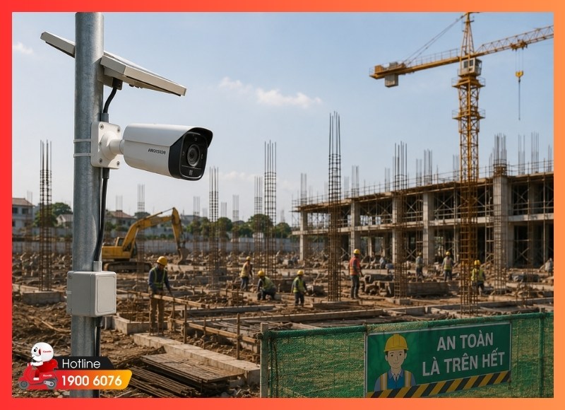 Lắp camera tại Long Trường cho công trình đang xây dựng