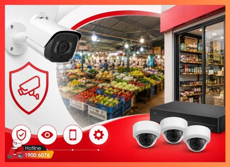 Lắp camera Phường Thông Tây Hội cho sạp chợ và cửa hàng
